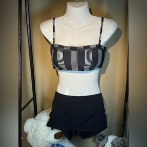 Striped Black Bikini Set